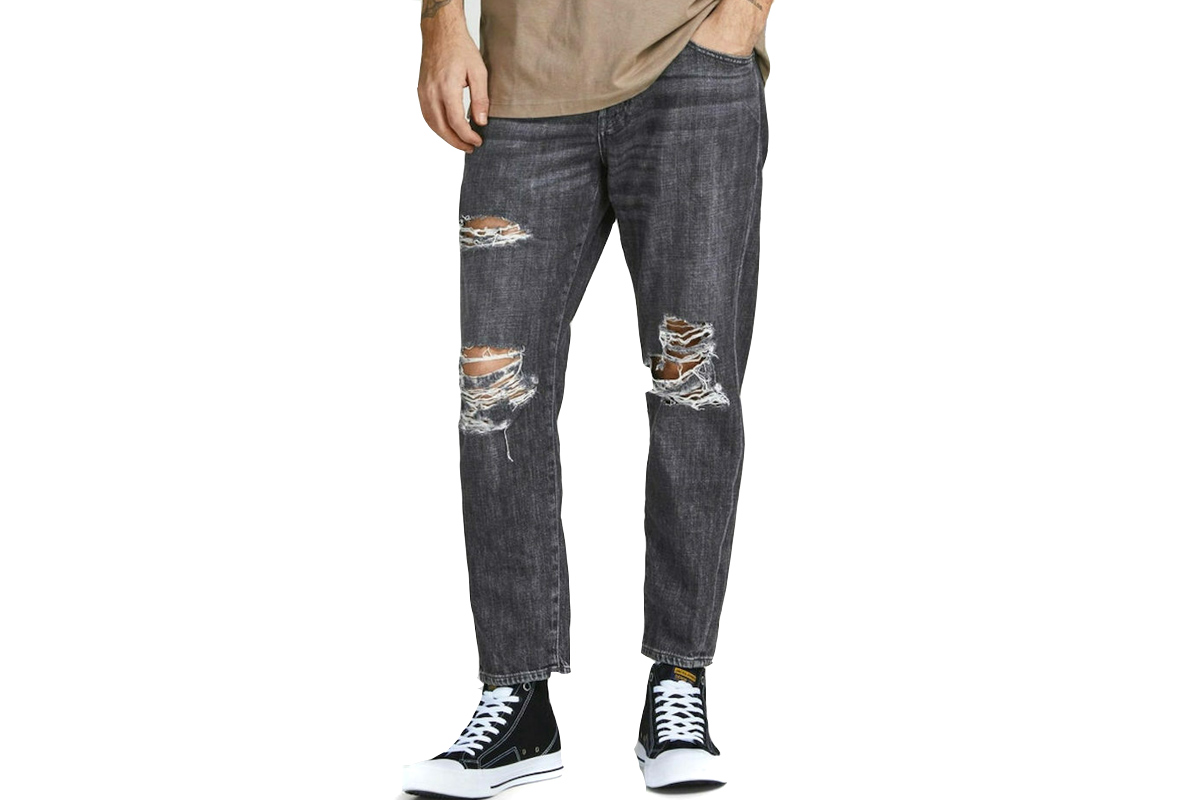 Jack And Jones Jjifrank Jjleen Am 229 Παντελόνι Τζιν (12204298 BLACK DENIM) Γκρί